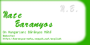 mate baranyos business card